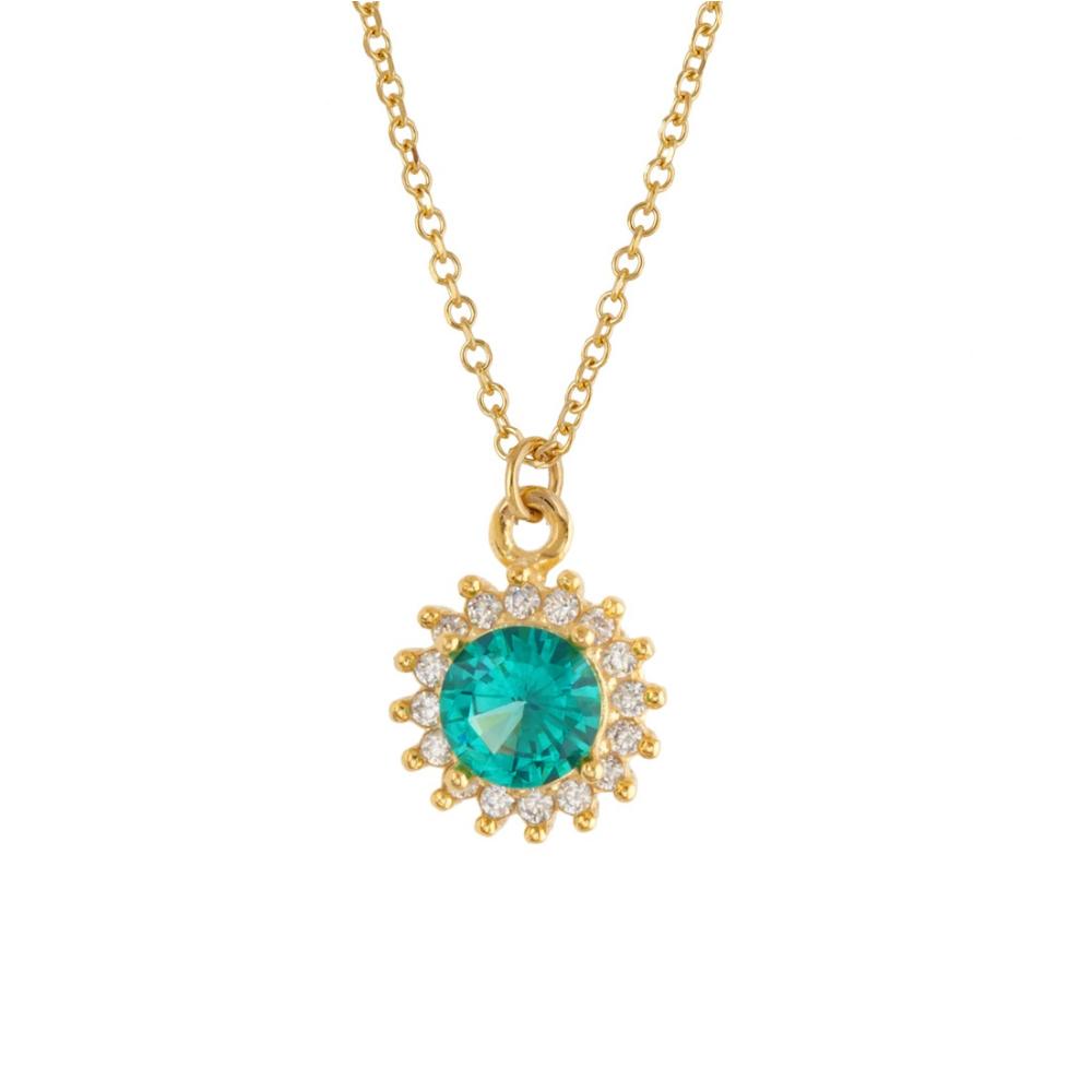 NEKLACE B-Jewels Silver 925° Gold Plated with Paraiba Zircon Stones 9PEA.1235C