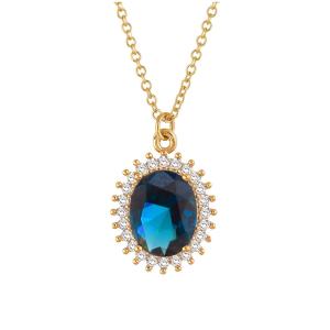 ΚΟΛΙΕ B-Jewels από Ασήμι 925° Επιχρυσωμένο με London Blue Πέτρες Ζιργκόν 9PEB.1219C - 51746