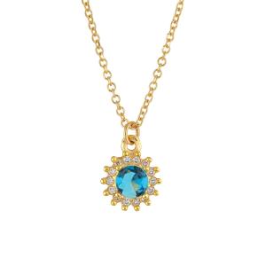 NEKLACE B-Jewels Silver 925° Gold Plated with London Blue Zircon Stones 9PEB.1239C - 51753