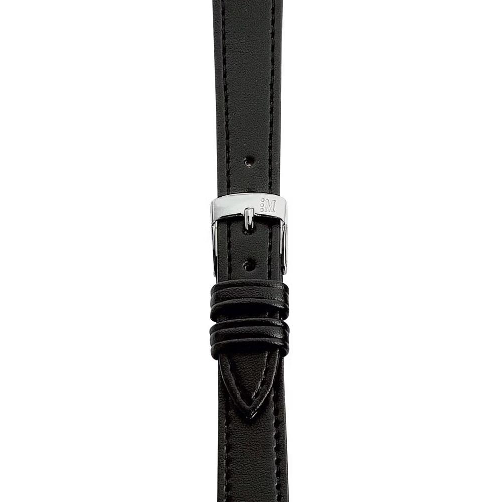 MORELLATO Point Vegan Material Watch Strap 16-14mm Black Synthetic Silver Hardware A01U0112419019CR16