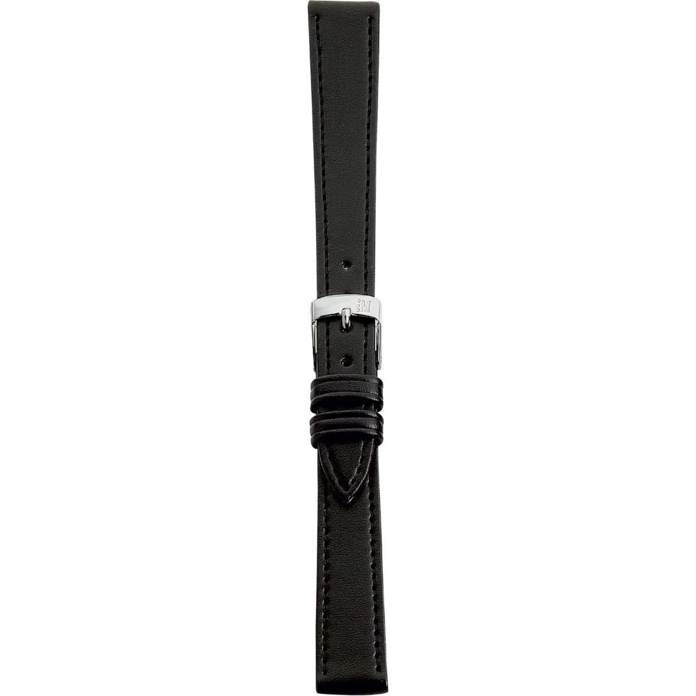 MORELLATO Point Vegan Material Watch Strap 16-14mm Black Synthetic Silver Hardware A01U0112419019CR16