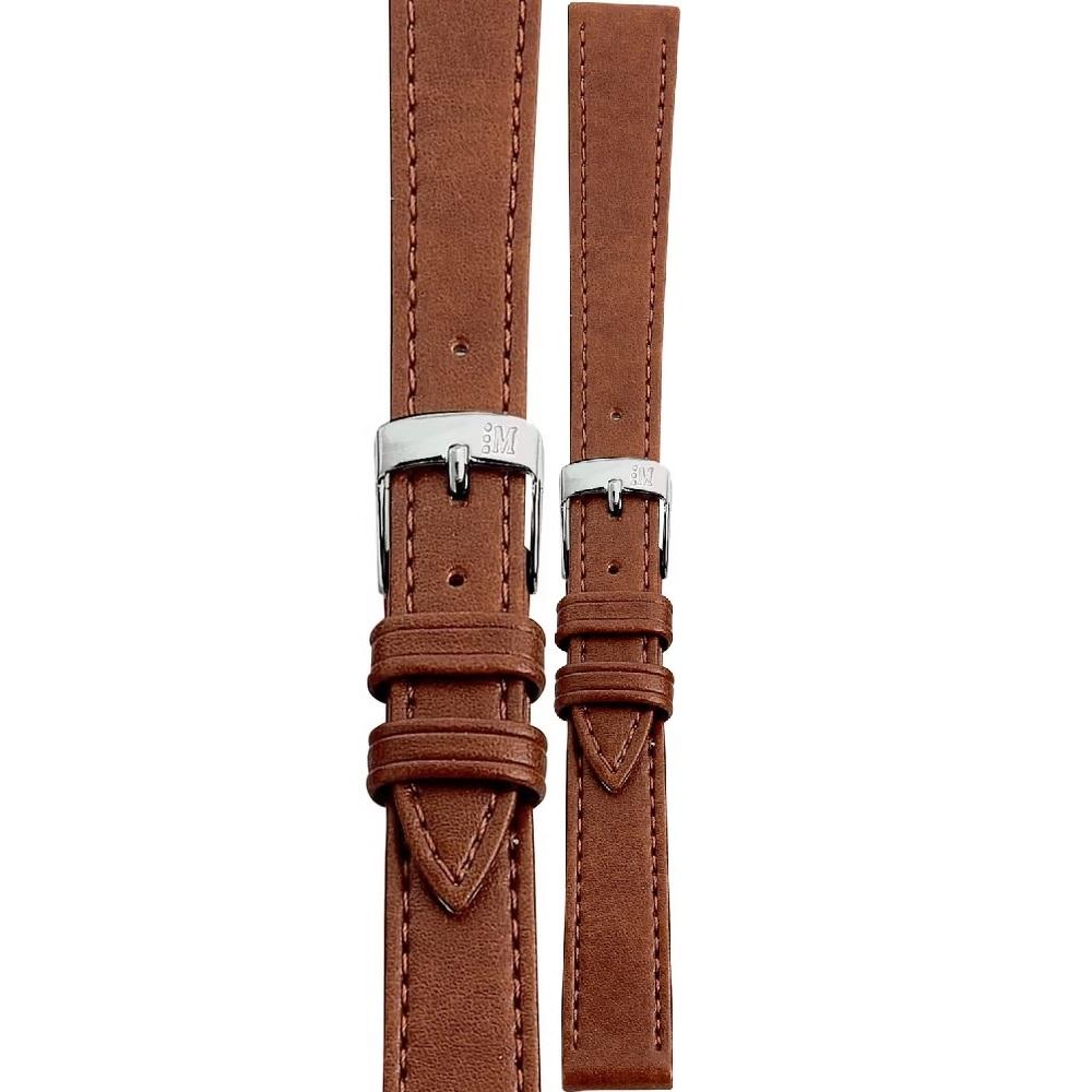 MORELLATO Point Vegan Material Watch Strap 18-14mm Light Brown Synthetic Silver Hardware A01U0112419041CR18