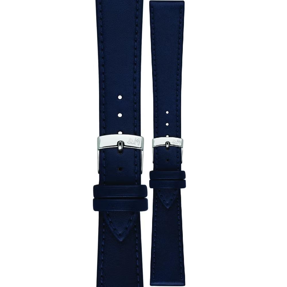 MORELLATO Point Vegan Material Watch Strap 16-14mm Blue Synthetic Silver Hardware A01U0112419062CR16