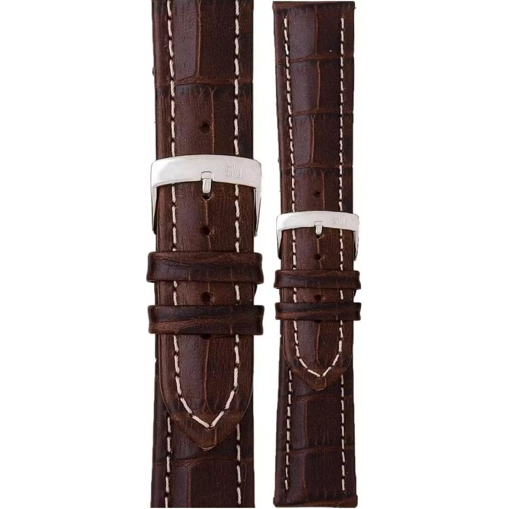 MORELLATO Plus Watch Strap 22-18mm Brown Leather Silver Hardware A01U3252480032CR22