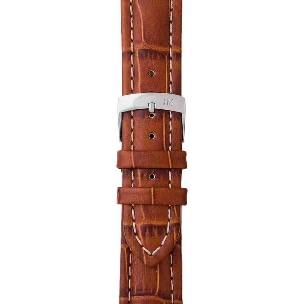 MORELLATO Plus Watch Strap 20-18mm Brown Leather Silver Hardware A01U3252480041CR18