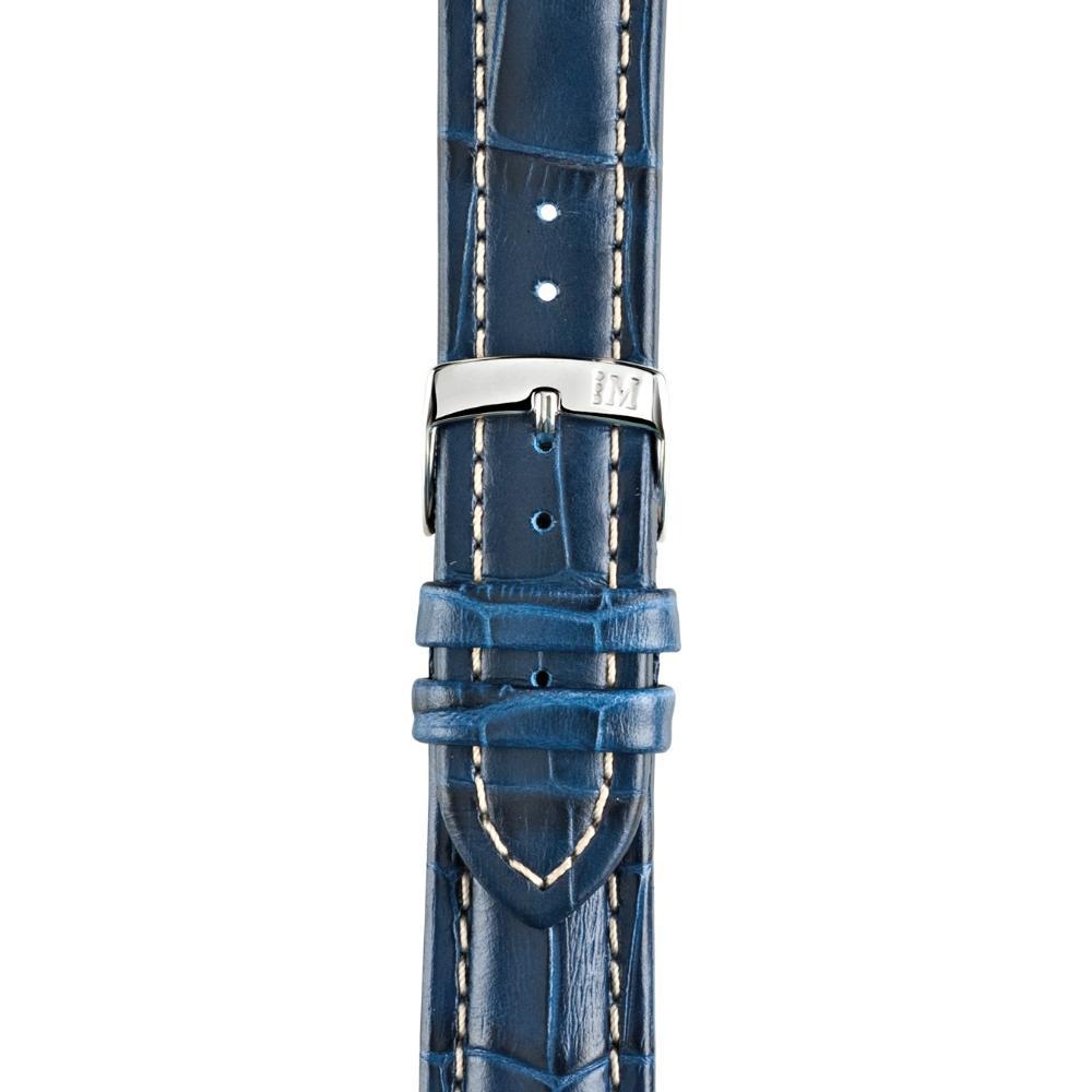 MORELLATO Plus Watch Strap 20-18mm Blue Leather Silver Hardware A01U3252480061CR20