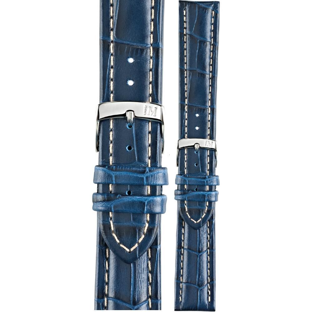 MORELLATO Plus Watch Strap 20-18mm Blue Leather Silver Hardware A01U3252480061CR20