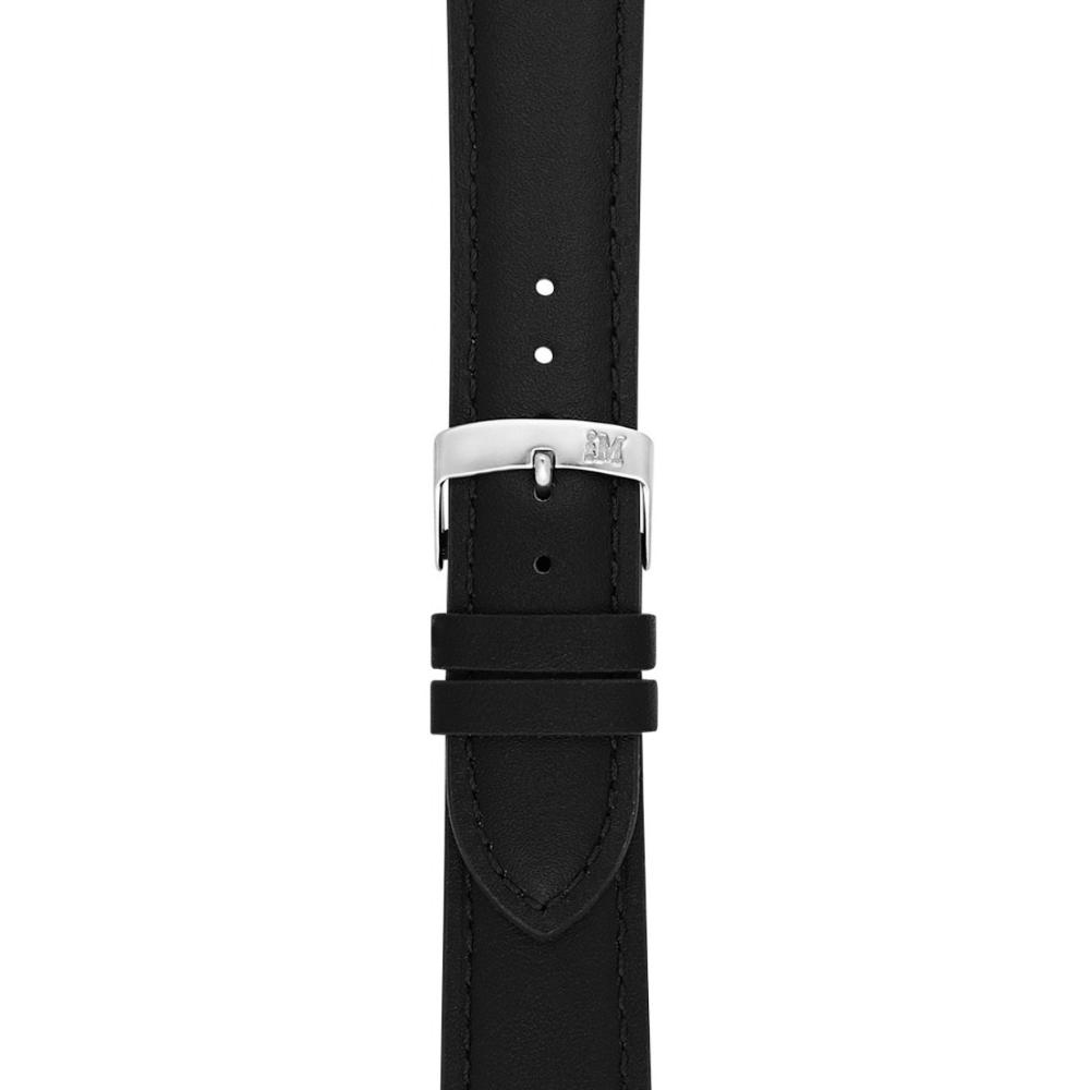 MORELLATO Grafic Watch Strap 14-12mm Black Leather Silver Hardware A01X0969087019CR14