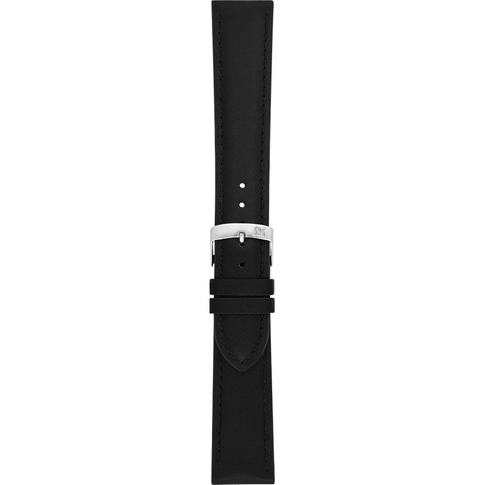 MORELLATO Grafic Watch Strap 16-14mm Black Leather Silver Hardware A01X0969087019CR16