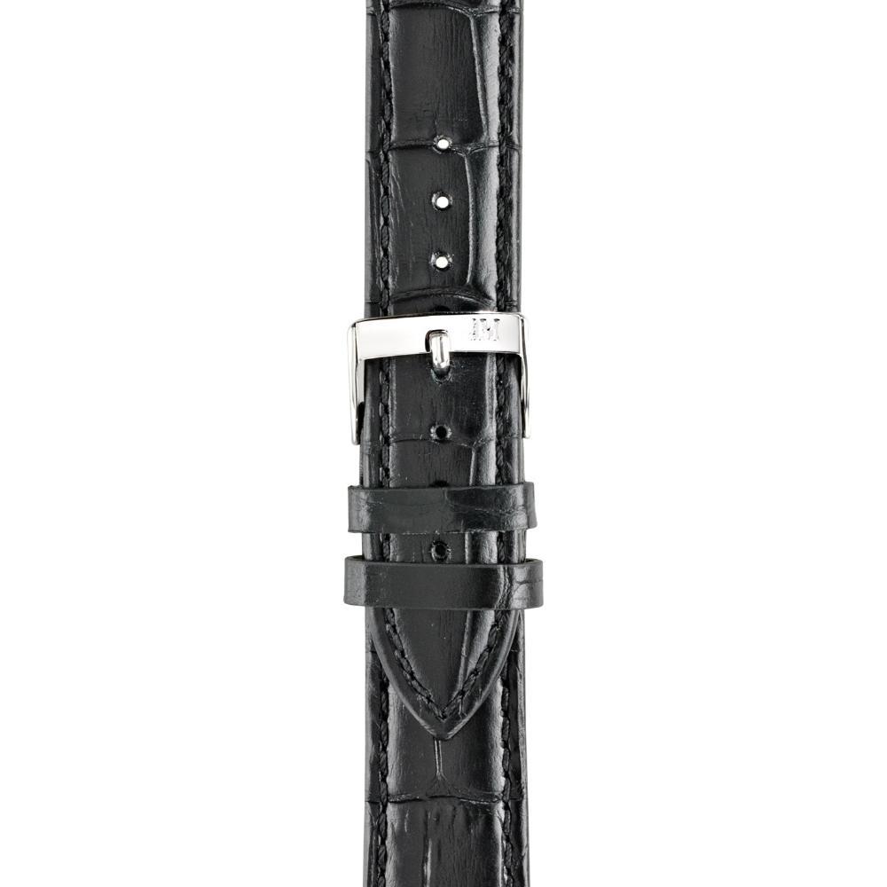 MORELLATO Bolle Watch Strap 18-16mm Black Leather Silver Hardware A01X2269480019CR18