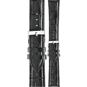 MORELLATO Bolle Watch Strap 24-22mm Black Leather Silver Hardware A01X2269480019CR24 - 29333