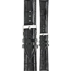 MORELLATO Bolle Watch Strap 20-18mm Black Leather Silver Hardware A01X2269480019CR20 - 43232