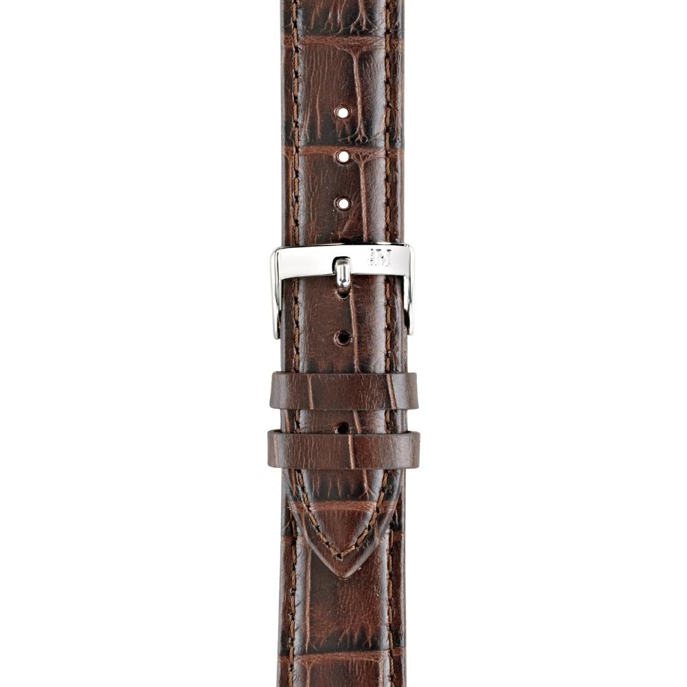 MORELLATO Bolle Watch Strap 22-20mm Brown Leather Silver Hardware A01X2269480032CR22
