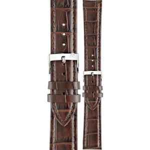 MORELLATO Bolle Watch Strap 24-22mm Brown Leather Silver Hardware A01X2269480032CR24 - 29350