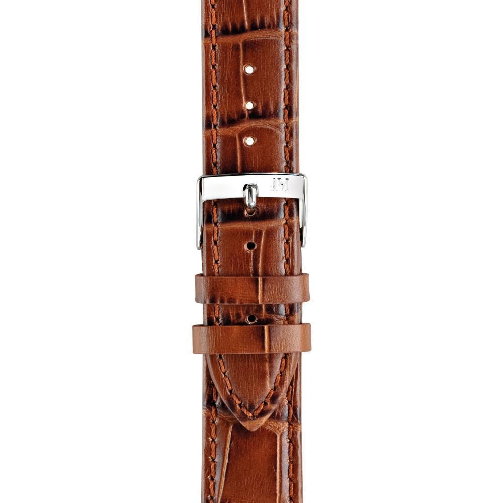 MORELLATO Bolle Watch Strap 18-16mm Light Brown Leather Silver Hardware A01X2269480041CR18