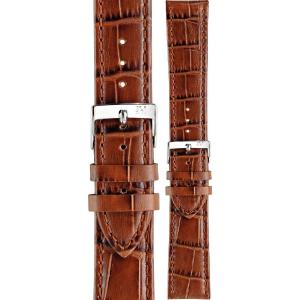 MORELLATO Bolle Watch Strap 18-16mm Light Brown Leather Silver Hardware A01X2269480041CR18 - 54290