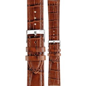 MORELLATO Bolle Watch Strap 24-22mm Light Brown Leather Silver Hardware A01X2269480041CR24 - 29358