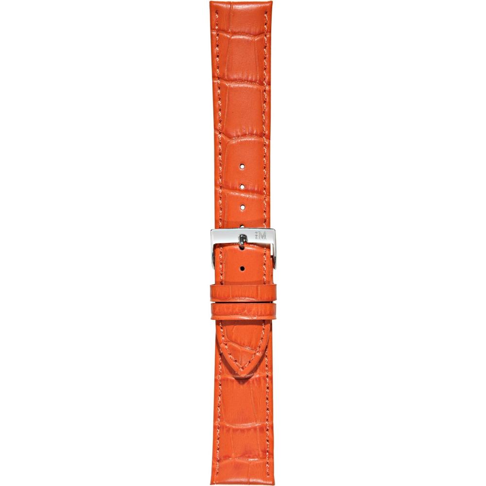 MORELLATO Bolle Watch Strap 24-22mm Orange Leather Silver Hardware A01X2269480085CR24