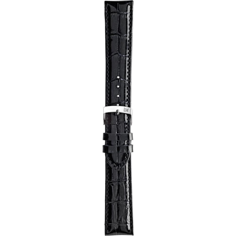 MORELLATO Samba Watch Strap 16-14mm Black Leather Silver Hardware A01X2704656019CR16
