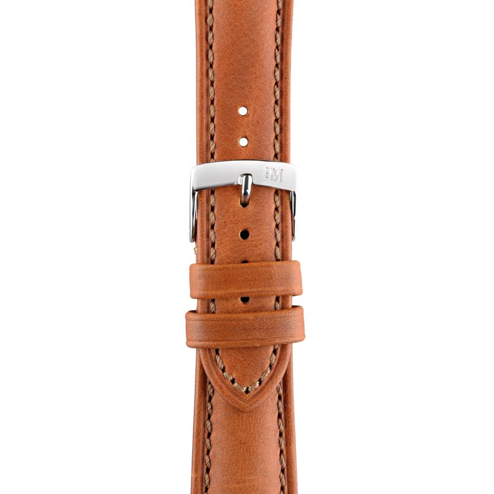 MORELLATO Derain Hand Made Watch Strap 24-22mm Brown Leather Silver Hardware A01X4434B09041CR24