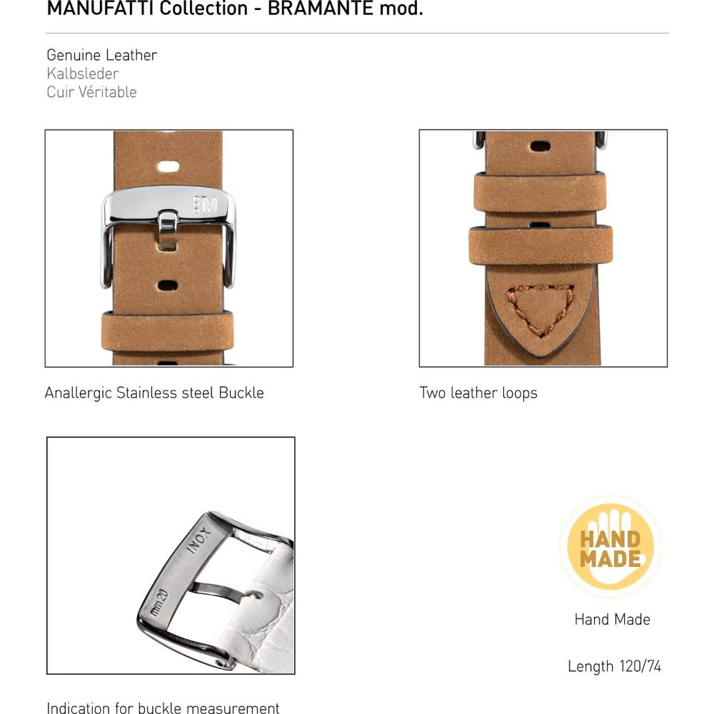 MORELLATO Bramante Hand Made Watch Strap 24-22mm Brown Leather A01X4683B90037CR24 - 4