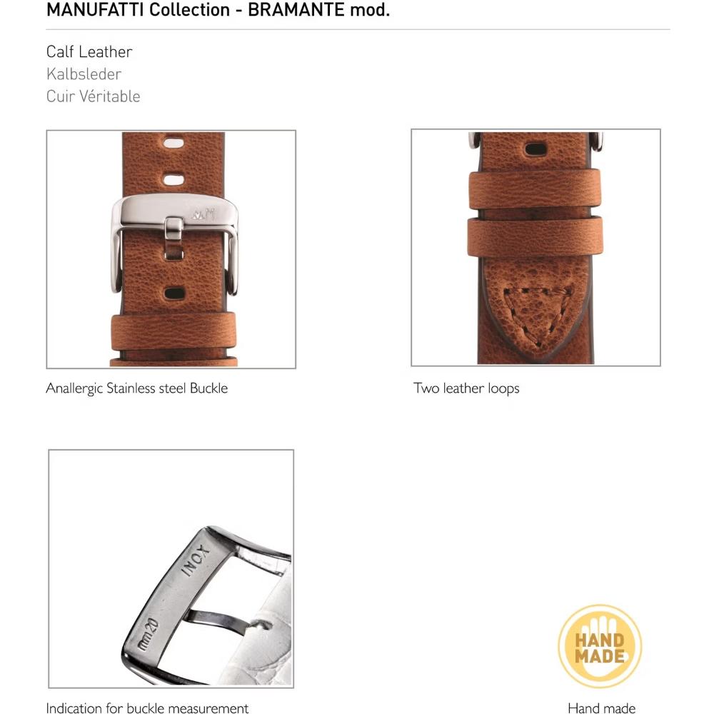 MORELLATO Bramante Hand Made Watch Strap 24-22mm Brown Leather A01X4683B90041CR24