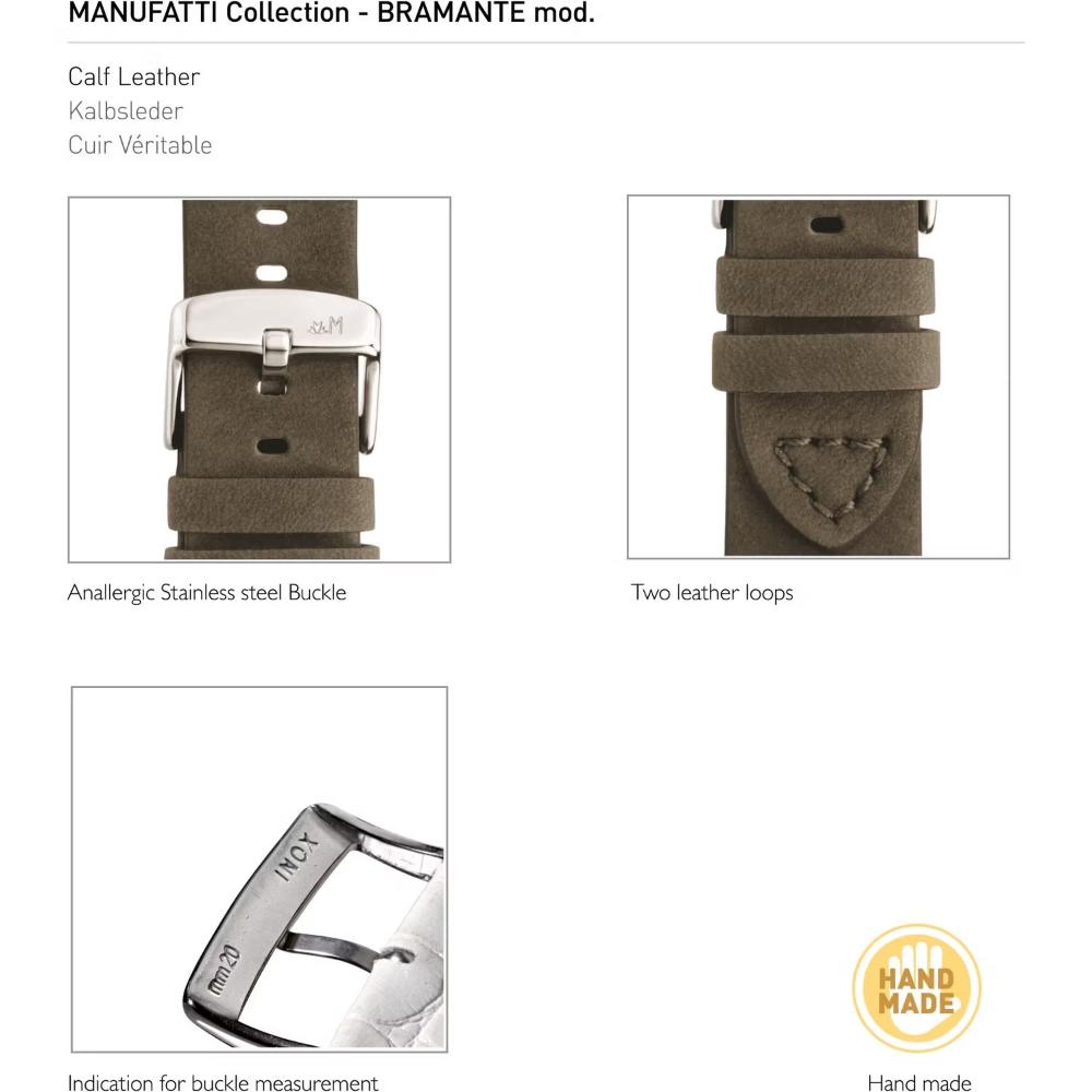 MORELLATO Bramante Hand Made Watch Strap 24-22mm Green Leather A01X4683B90073CR24 - 4