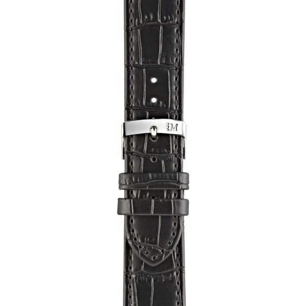 MORELLATO Juke Watch Strap 16-14mm Black Leather Silver Hardware A01X4934A95019CR16