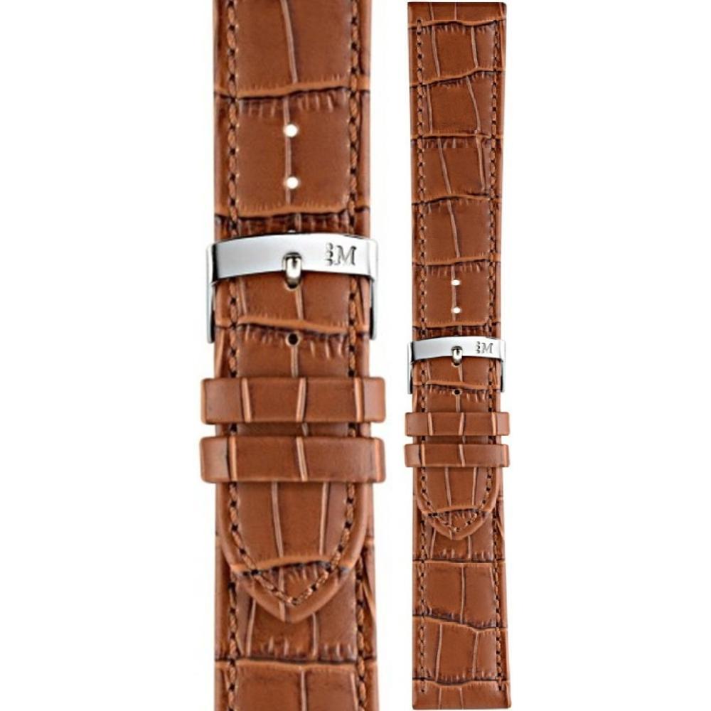 MORELLATO Juke Watch Strap 18-16mm Light Brown Leather Silver Hardware A01X4934A95041CR18