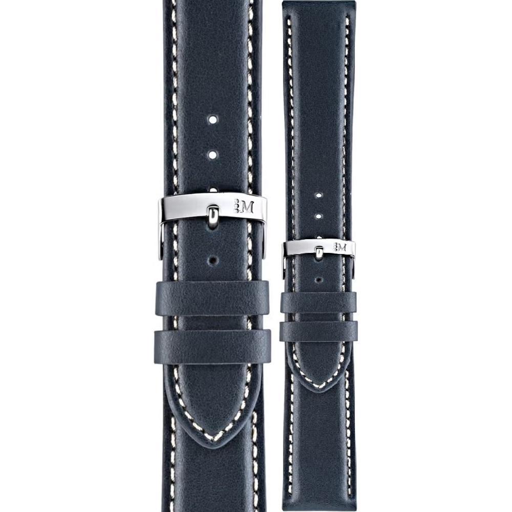 MORELLATO Rodius Watch Strap 18-16mm Blue Leather Silver Hardware A01X4937C23062CR18