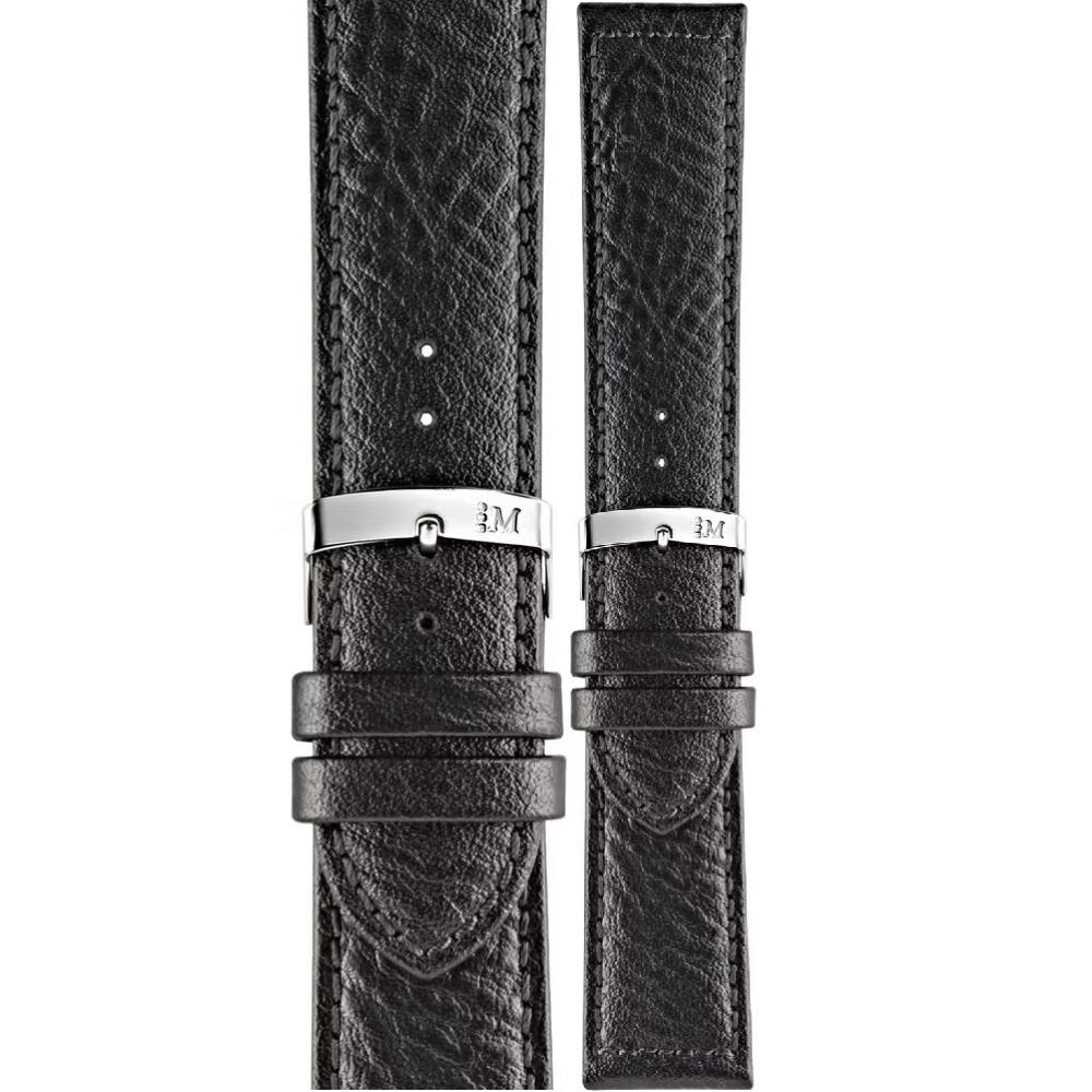 MORELLATO Panamera Watch Strap 24-22mm Black Leather Silver Hardware A01X4938C22019CR24