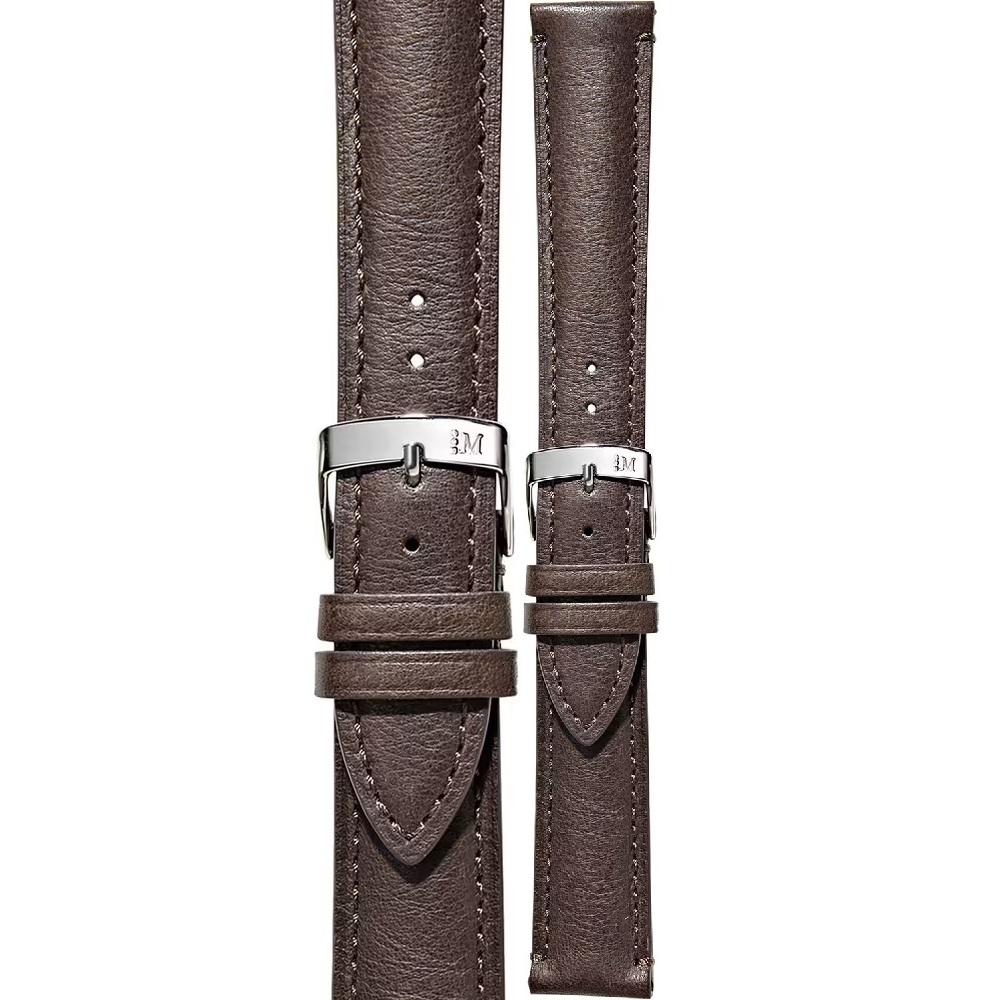 MORELLATO Levy Hand Made Watch Strap 20-18mm Brown Leather Silver Hardware A01X5045A61030CR20