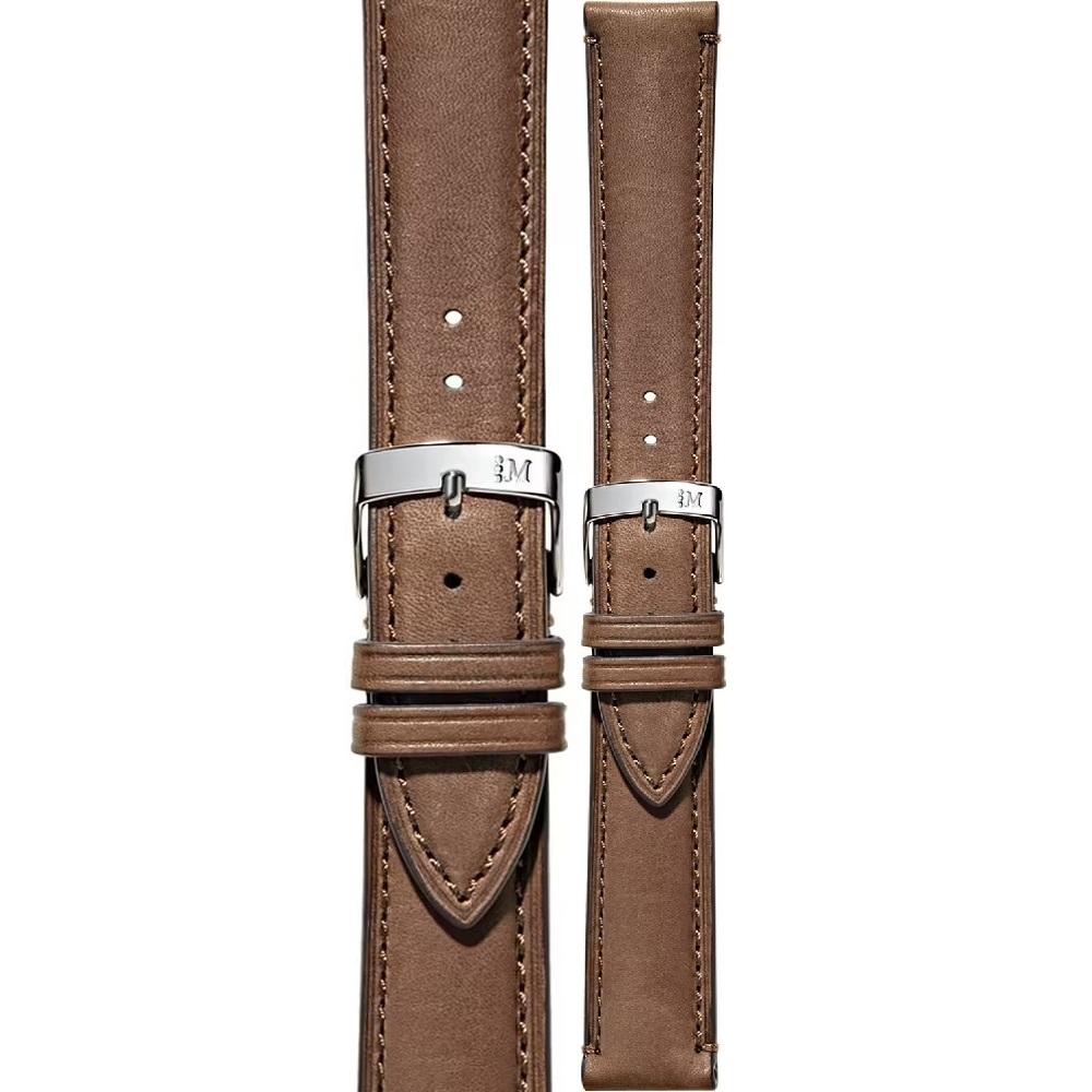 MORELLATO Levy Hand Made Watch Strap 20-18mm Light Brown Leather Silver Hardware A01X5045A61034CR20