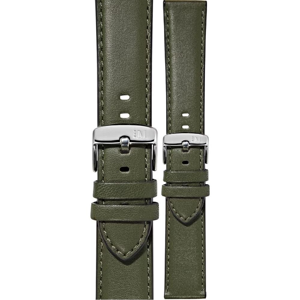 MORELLATO Croquet Easy Click Water Resistant Watch Strap 18-16mm Green Nappa Leather Silver Hardware A01X5123C03070CR18