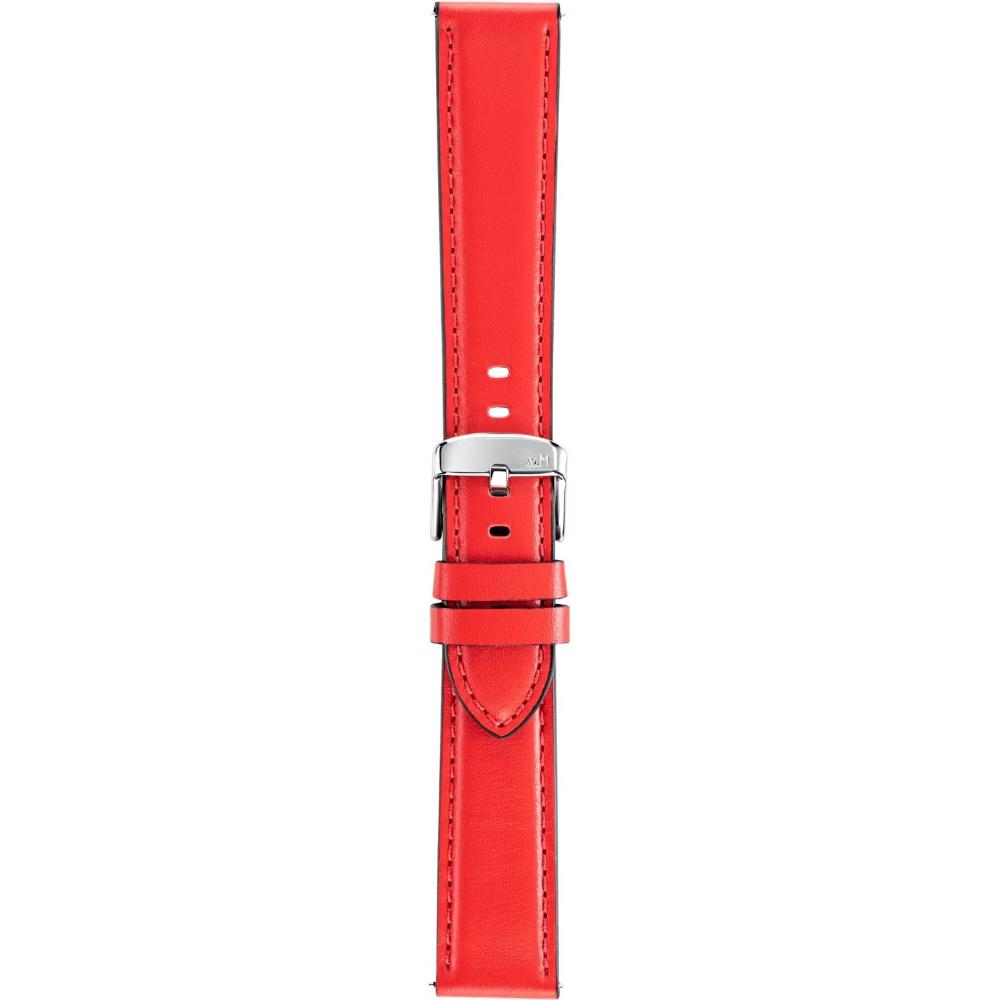 MORELLATO Croquet Easy Click Water Resistant Watch Strap 20-18mm Red Nappa Leather Silver Hardware A01X5123C03082CR20