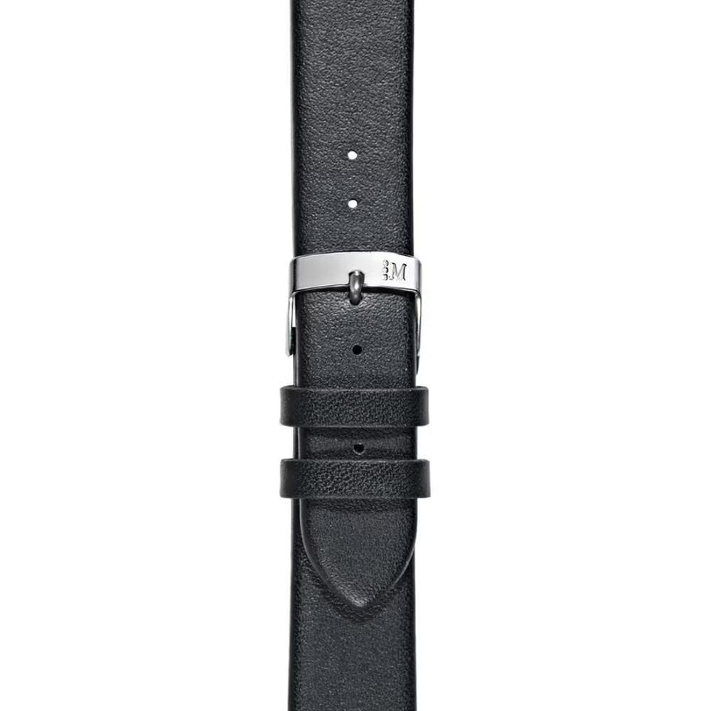 MORELLATO Micra-Evoque Watch Strap 16-14mm Black Leather Silver Hardware A01X5200875019CR16
