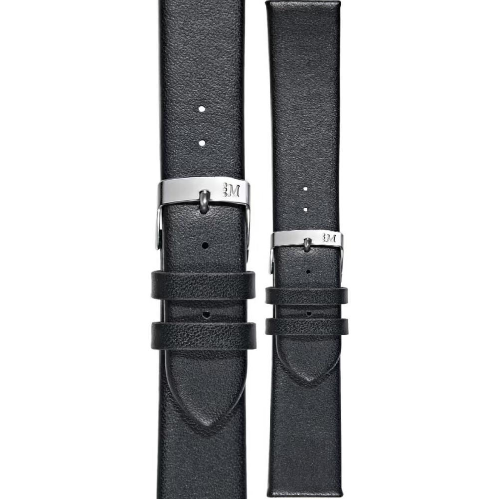 MORELLATO Micra-Evoque Watch Strap 20-18mm Black Leather Silver Hardware A01X5200875019CR20