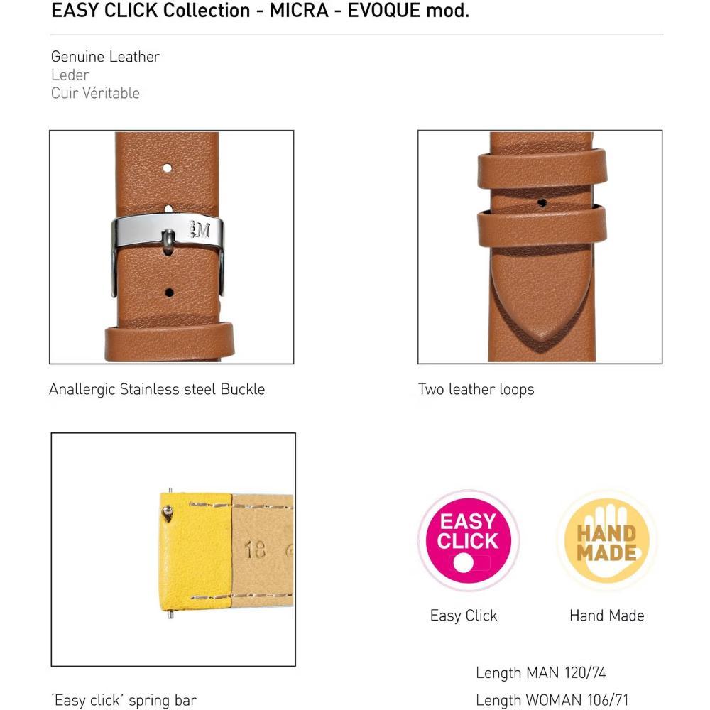 MORELLATO Micra-Evoque Watch Strap 14-12mm Light Brown Leather Silver Hardware A01X5200875137CR14