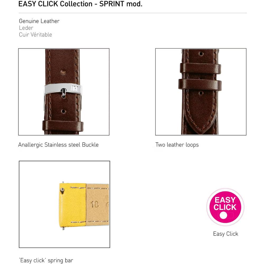 MORELLATO Sprint Watch Strap 16-14mm Brown Leather Silver Hardware A01X5202875032CR16