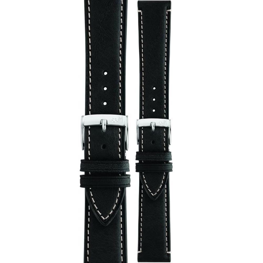 MORELLATO El Greco Hand Made Watch Strap 18-16mm Black Leather A01X5439B71019CR18