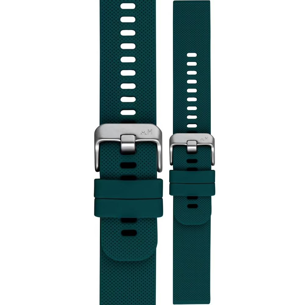 MORELLATO Byte Smartwatch Strap 18mm Aqua Blue Rubber Silver Hardware A01X5654187264SB18