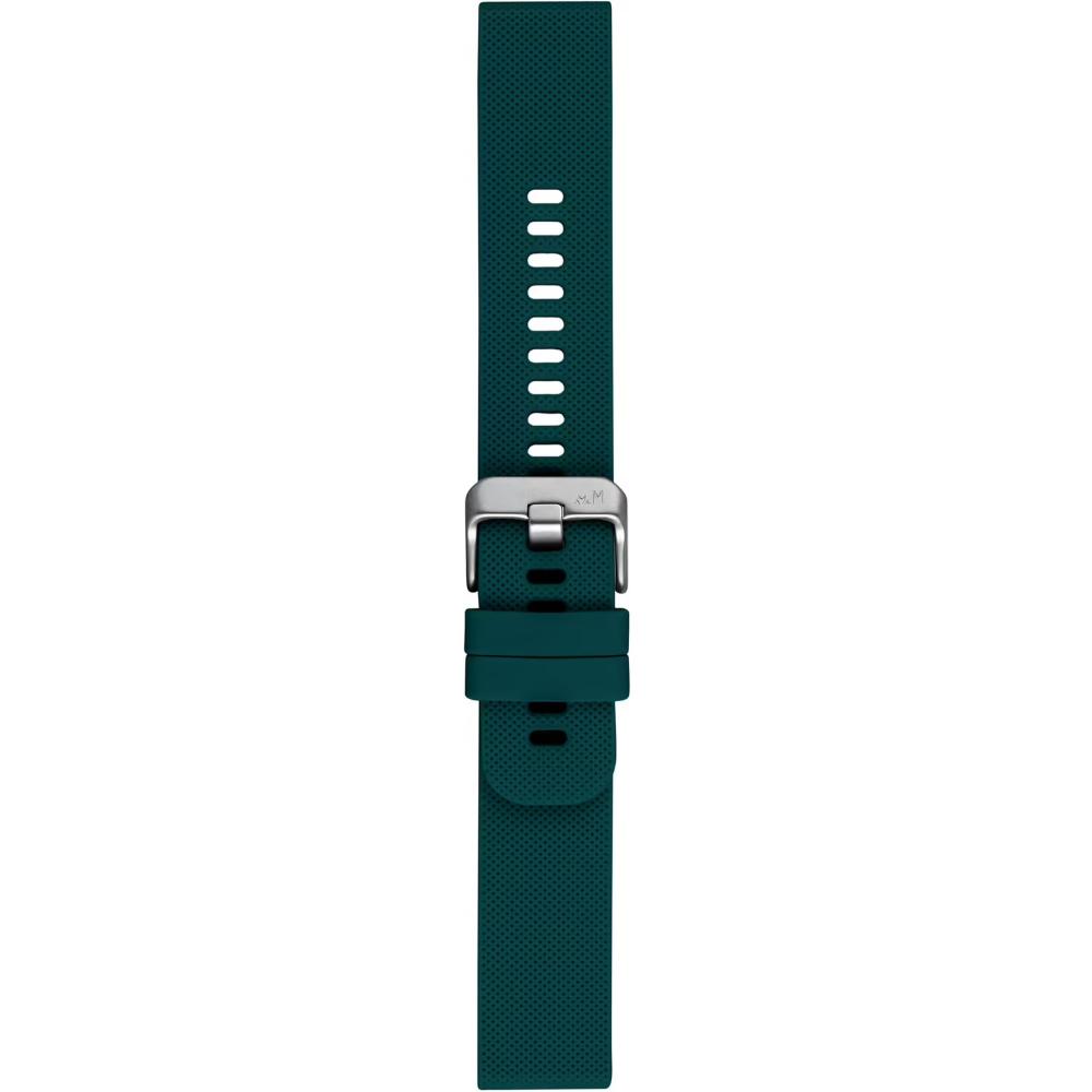 MORELLATO Byte Smartwatch Strap 18mm Aqua Blue Rubber Silver Hardware A01X5654187264SB18