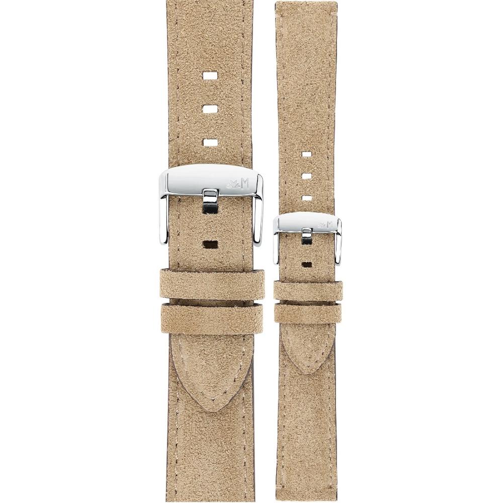 MORELLATO Schumann Hand Made Watch Strap 20-18mm Beige Extra Soft Suede Calf Leather Silver Hardware A01X5805D92026CR20
