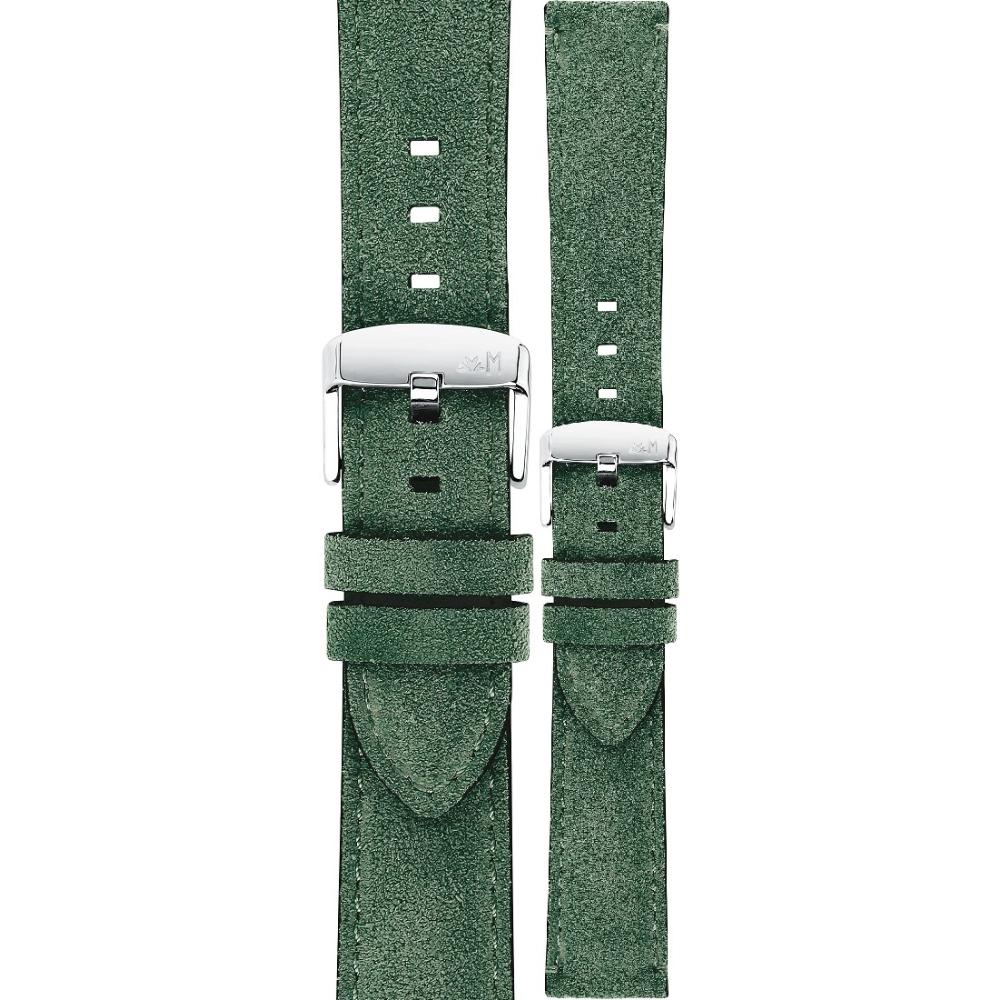 MORELLATO Schumann Hand Made Watch Strap 24-22mm Green Extra Soft Suede Calf Leather A01X5805D92073CR24 - 1