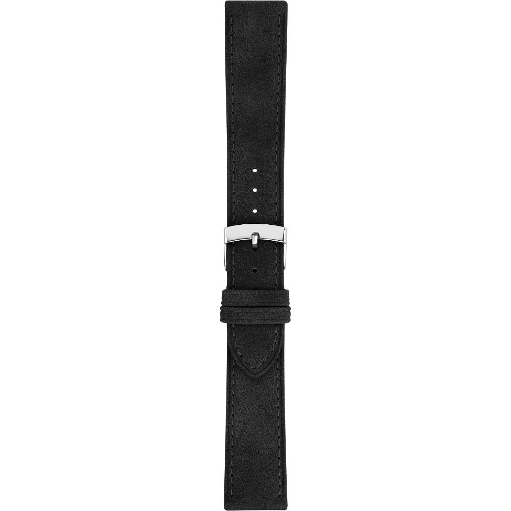 MORELLATO Timo Green Collection Watch Strap 18-16mm Black Recycled Strap Silver Hardware A01X5964E12019CR18