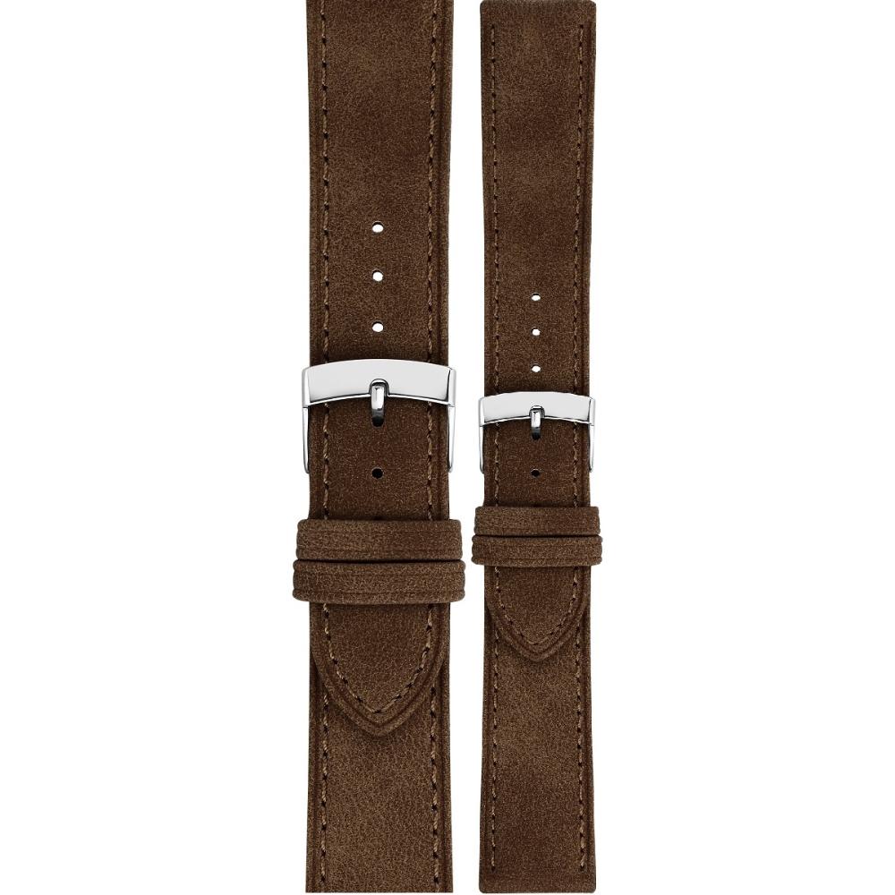 MORELLATO Timo Green Collection Watch Strap 18-16mm Brown Recycled Strap Silver Hardware A01X5964E12032CR18