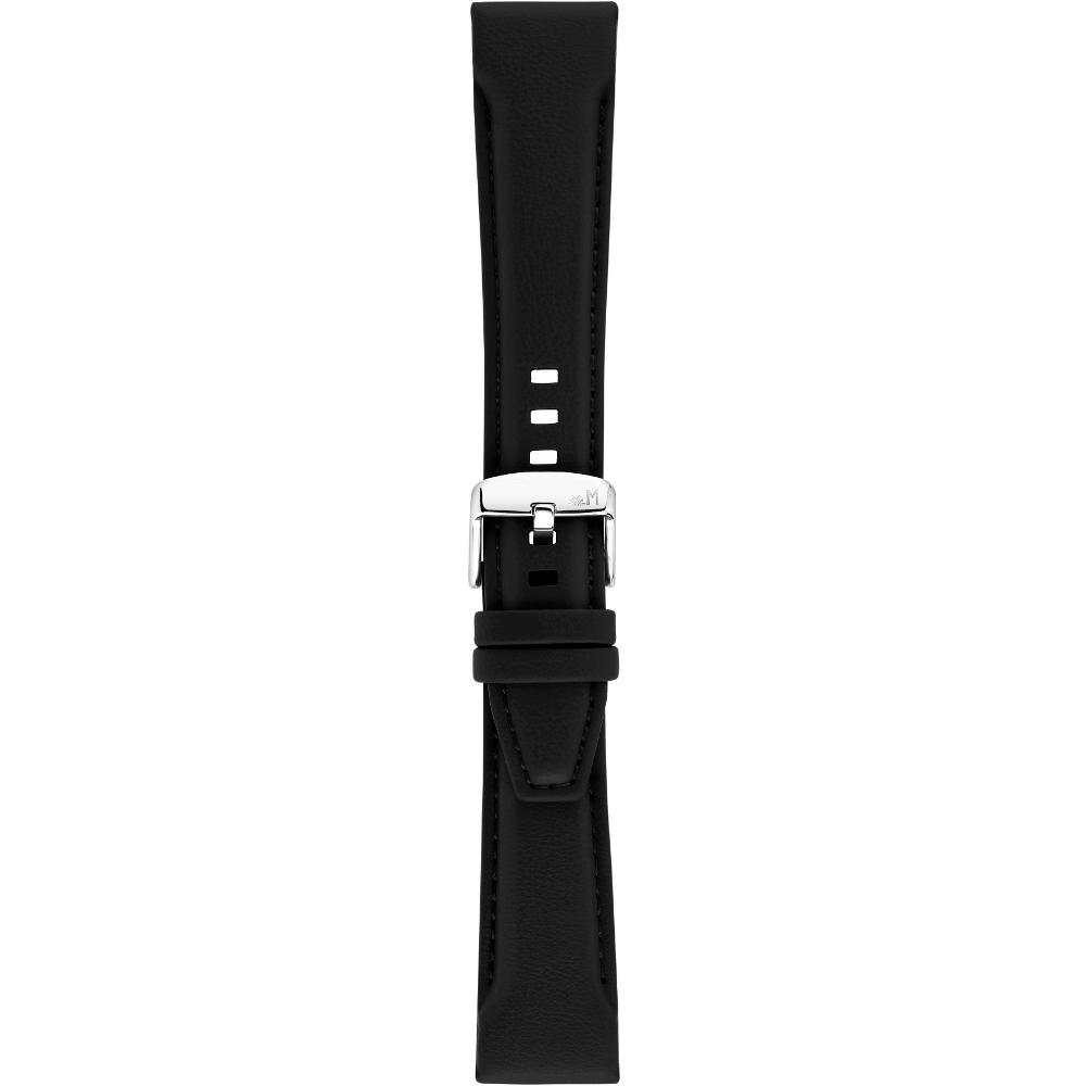 MORELLATO San Remo Sport Water Resistant Watch Strap 22-18mm Black Technical Leather Strap Silver Hardware A01X5967432019CR22