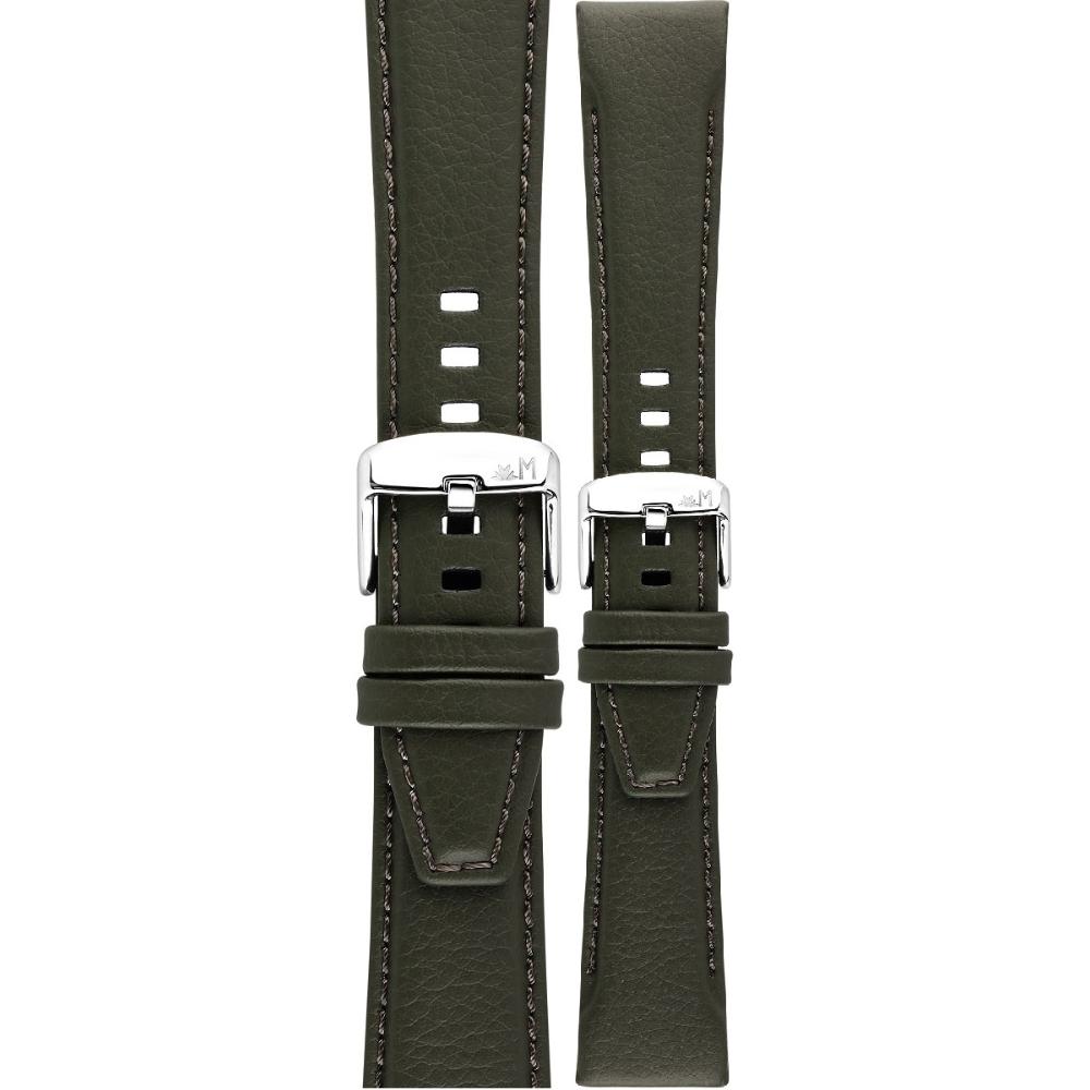 MORELLATO San Remo Sport Water Resistant Watch Strap 20-18mm Green Technical Leather Strap Silver Hardware A01X5967432072CR20
