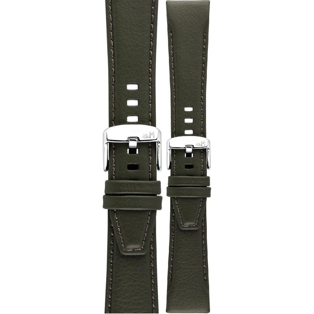 MORELLATO San Remo Sport Water Resistant Watch Strap 22-18mm Green Technical Leather Strap Silver Hardware A01X5967432072CR22