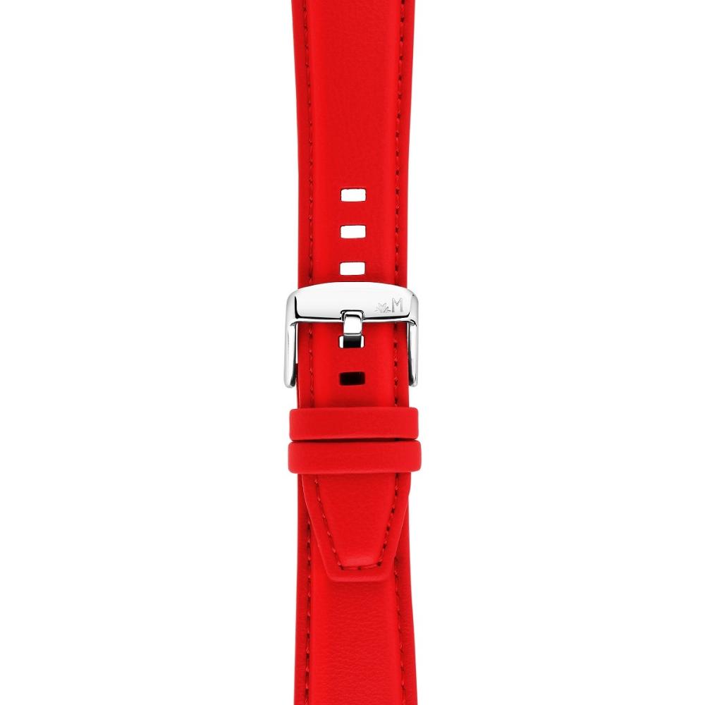 MORELLATO San Remo Sport Water Resistant Watch Strap 24-20mm Red Technical Leather Strap Silver Hardware A01X5967432083CR24